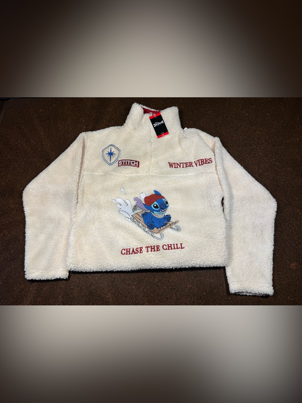 Disney Cream Stitch "Chase The Chill" Fleece Pullover